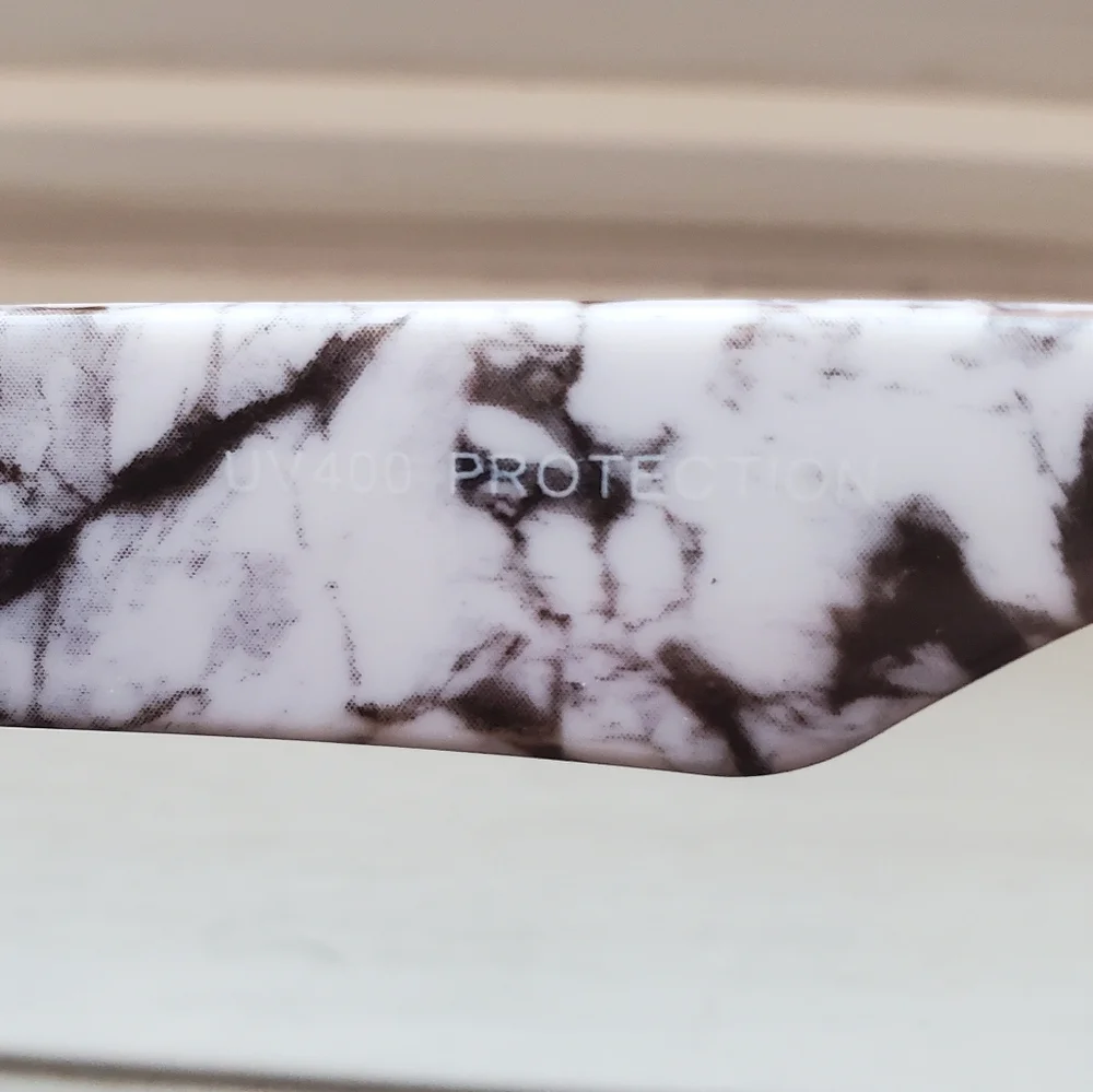 Unbranded Marble Thick frame Square Sunglasses UV 400 Protection Retro NWOT